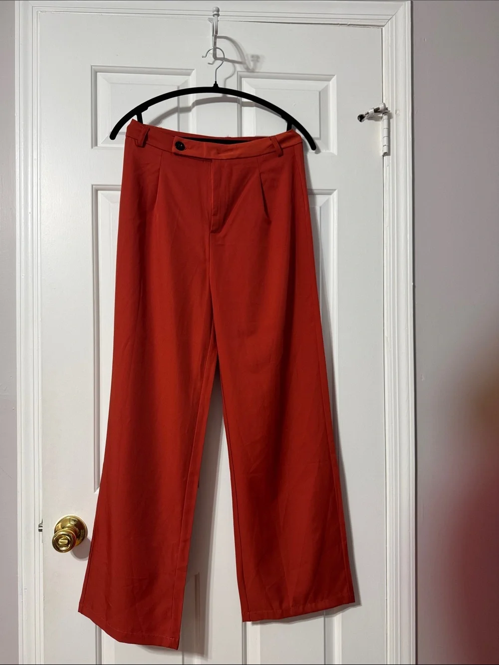 SHEIN dark orange Sleeveless Vest and Wide-Leg Pants Set